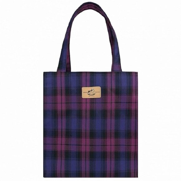 Uma Hana Handbags - Waterproof Purple Plaid Large Tote Shoulder Bag Travel Purse